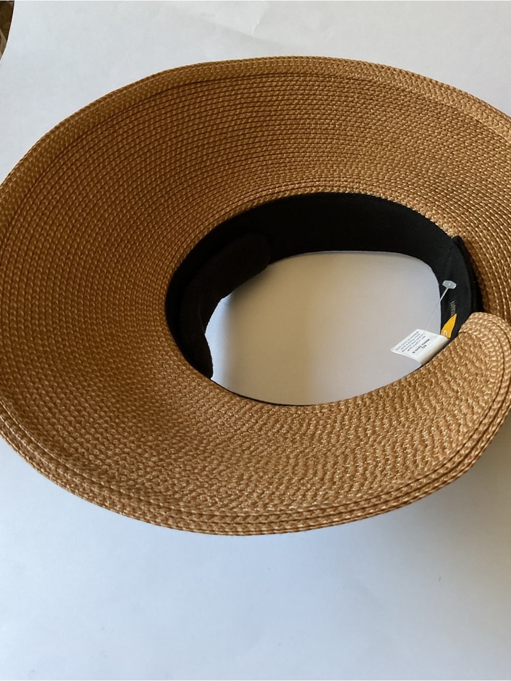 ERIC JAVITS SQUISHEE HALO HAT NATURAL/BLACK ONE SIZE ADJUSTABLE NEW NO TAGS - Picture 13 of 16